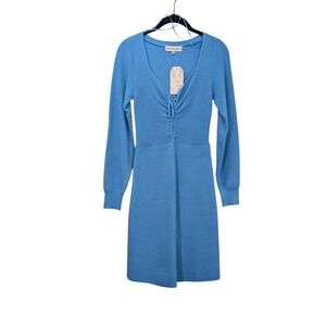 Willow & Wind Knit Tie Front Dress Women's Small Blue Party Stretch Chic New